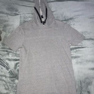 Grey short sleeve hoodie